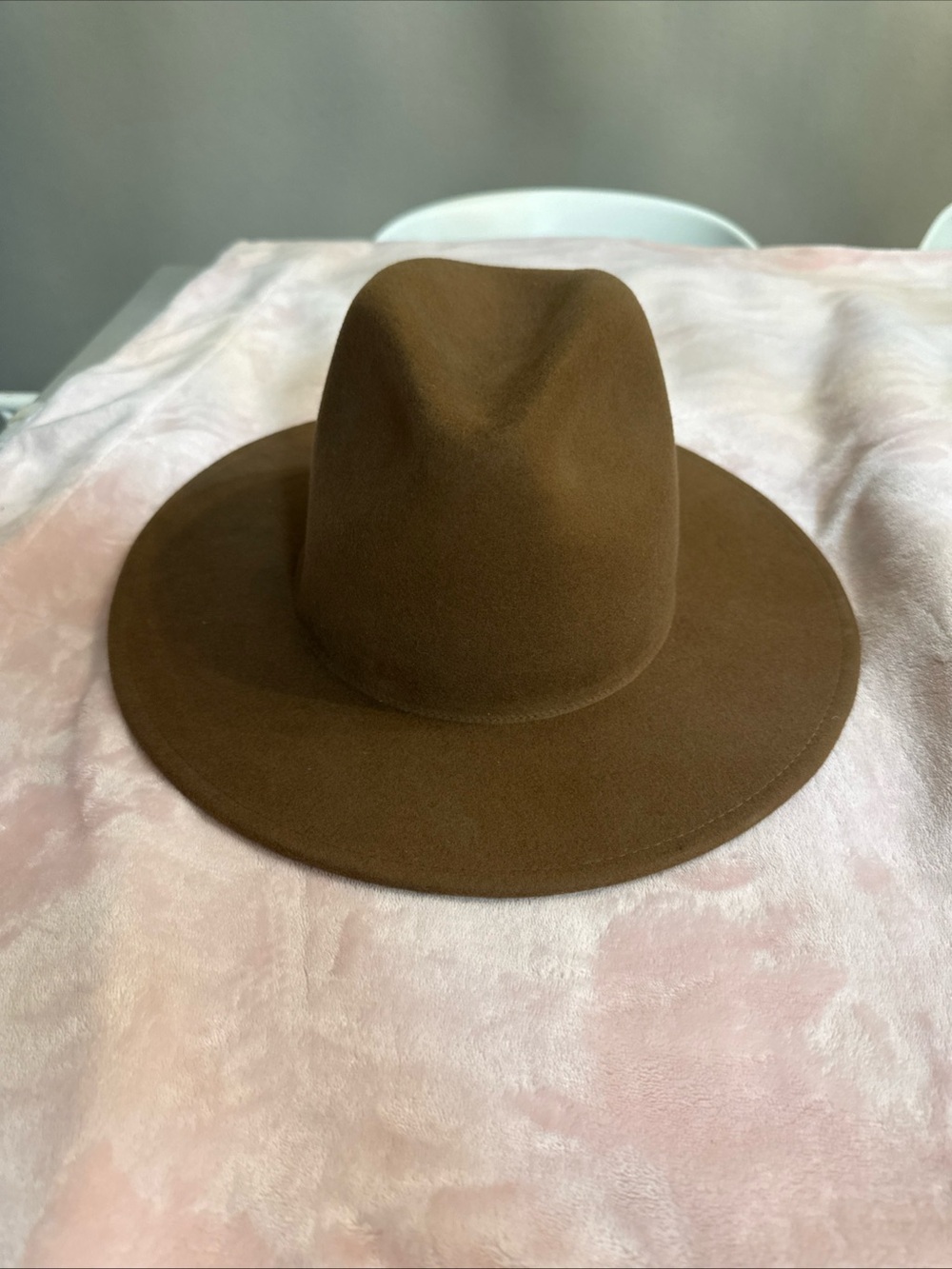 GIGI PIP Wide Brim Felt Fedora Hat in Brown